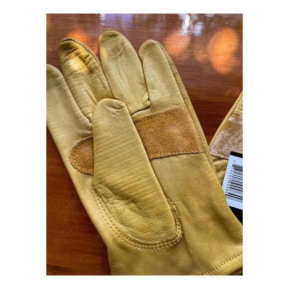 Terra Cowhide Leather Work Gloves Tan NWT Sz M - Picture 4 of 13